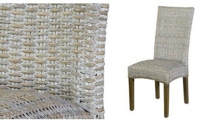 Chaise En Rotin Finition Blanchie - Casita - Casit