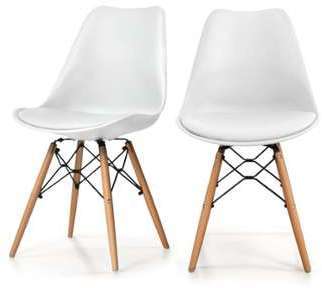 Lot de 2 chaises design metal et bois Dogewood