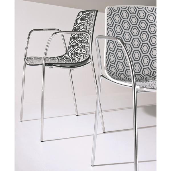 CHAISE DE CUISINE EN PLEXIGLAS AVEC ACCOUDOIRS ALH