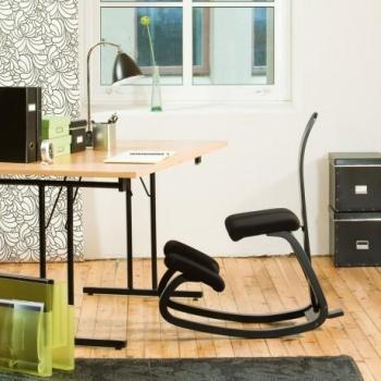 Chaise de bureau ergonomique en tissu et bois - Va
