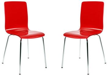 Lot de 2 chaises design cuisine rouges NELLY