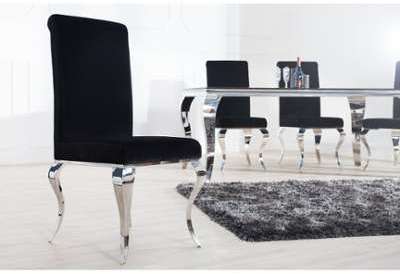 Lot de 4 chaises moderne de style baroque en velou