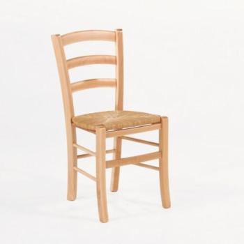 Chaise rustique en bois et paille - Brocéliande