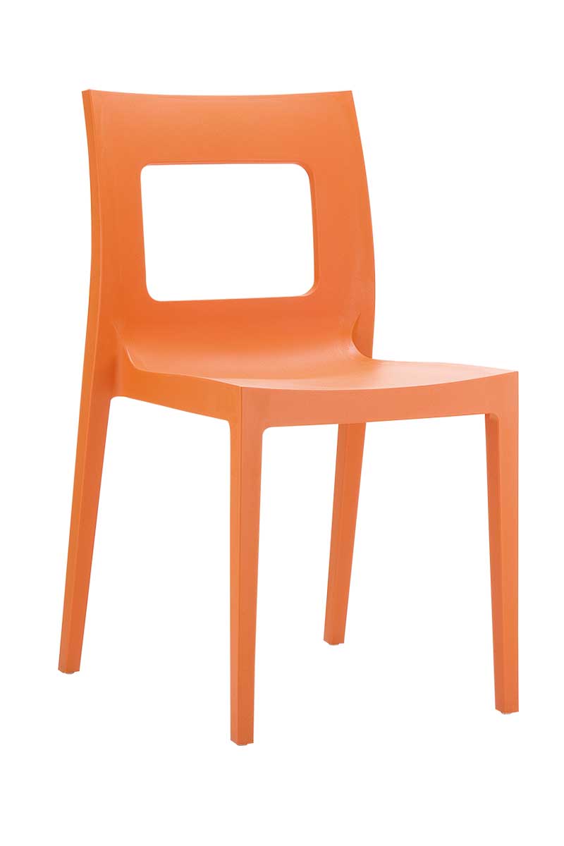 CLP Chaise design Lucca plastique orange 45 cm