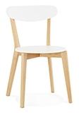 Chaise scandinave blanche pied bois en chêne GÄVLE
