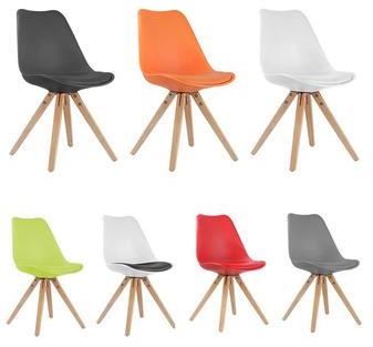 Chaise style scandinave piétement bois RIKU (lot d