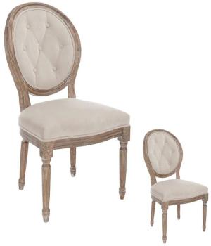 Duo de chaises garnies Louis XVI tissu Beige - MAYFAIR Duo de chaises garnies Louis