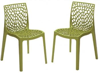 Promo : Lot de 2 chaises design vert anis GRUYER O