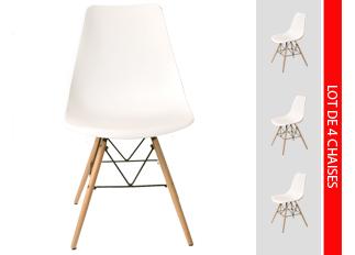 Lot de 4 chaises scandinaves blanc - Excellent con