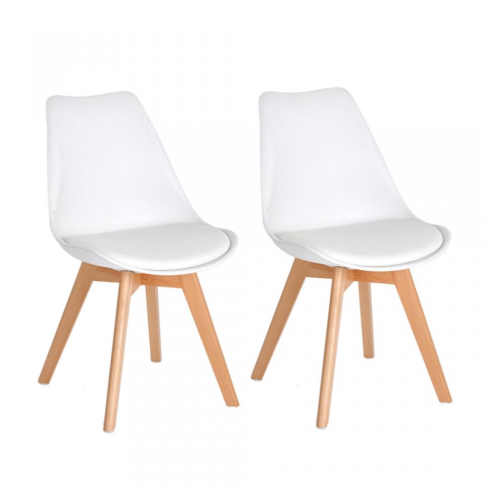 Lot de 2 chaises avec coussin rembourré
