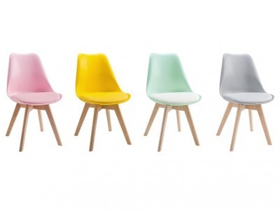 Lot de 6 chaises JADDY - Polypropylène - Simili &