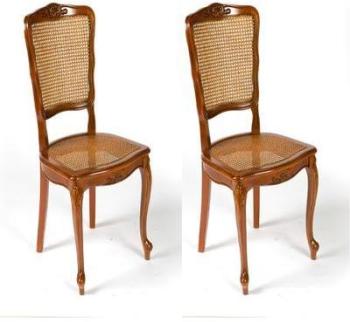 Lot 2 chaises cannée régence