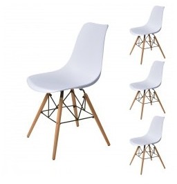 Lot de 4 chaises scandinaves blanc