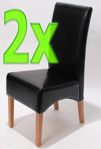 Chaise de Salle à manger lot de 2 DOLUS cuir pieds