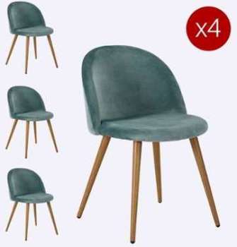 Lot de 2 Chaise scandinave velours ZOMBA - Couleurs Lot de 2 Chaise scandinave