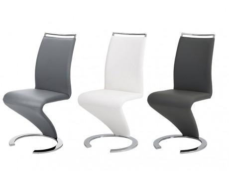 Lot de 6 chaises TWIZY - Simili gris