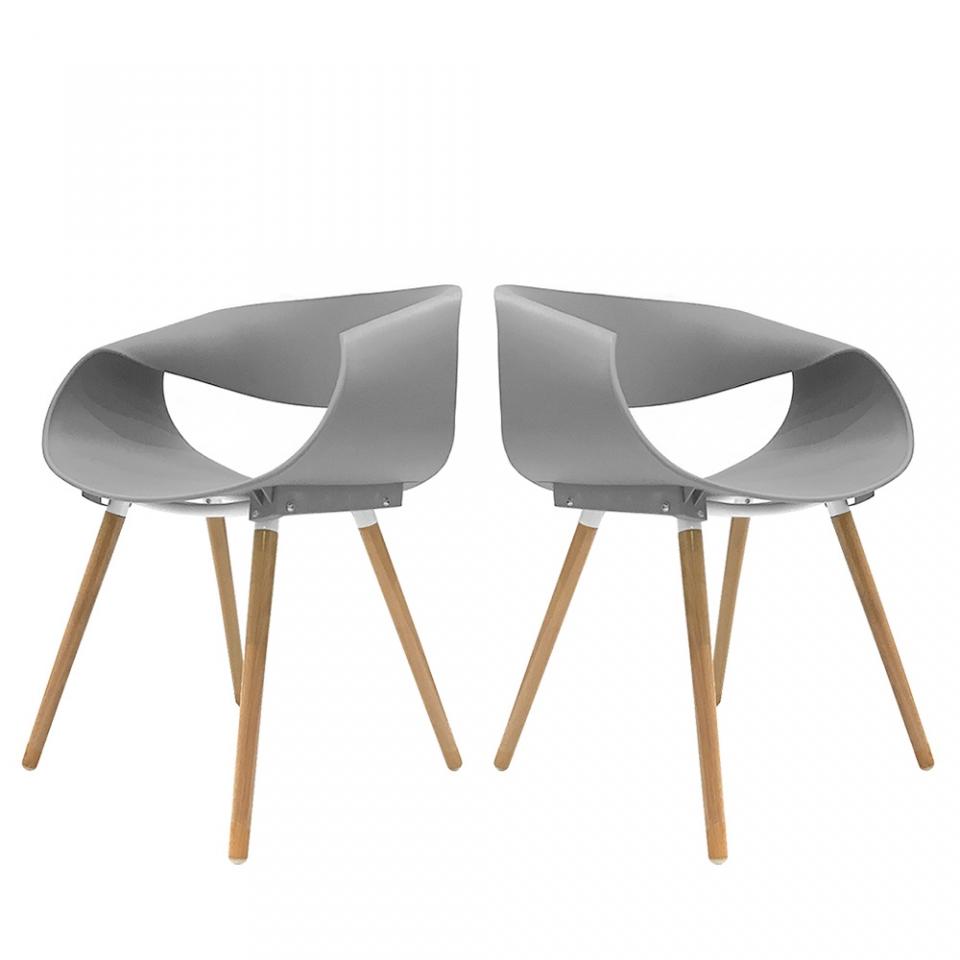 Chaise Infinity design gris lot de 2