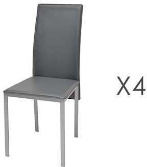 Lot de 4 chaises en gris Lot de 4 chaises en gris
