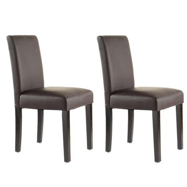 Chaises de salle à manger PU marron WOOPY (Lot de