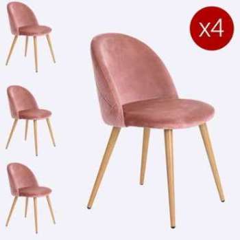 Chaise scandinave velours lot de 2 DAMIERS - Couleurs Chaise scandinave velours