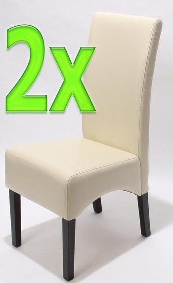 Chaise de salle à manger lot de 2 DOLUS cuir Crème