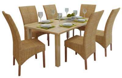 VidaXL Chaises de salle à manger 6 pièces en rotin