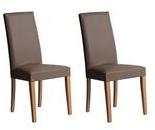 Chaise revêtement cuir et pieds en bois - Lot de 2