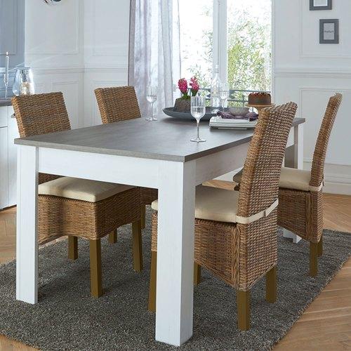 Chaise en rotin 45x56x97 cm avec coussin beige Pid