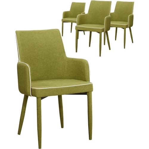 Lot de 4 chaises en tissus design ligne contrastée