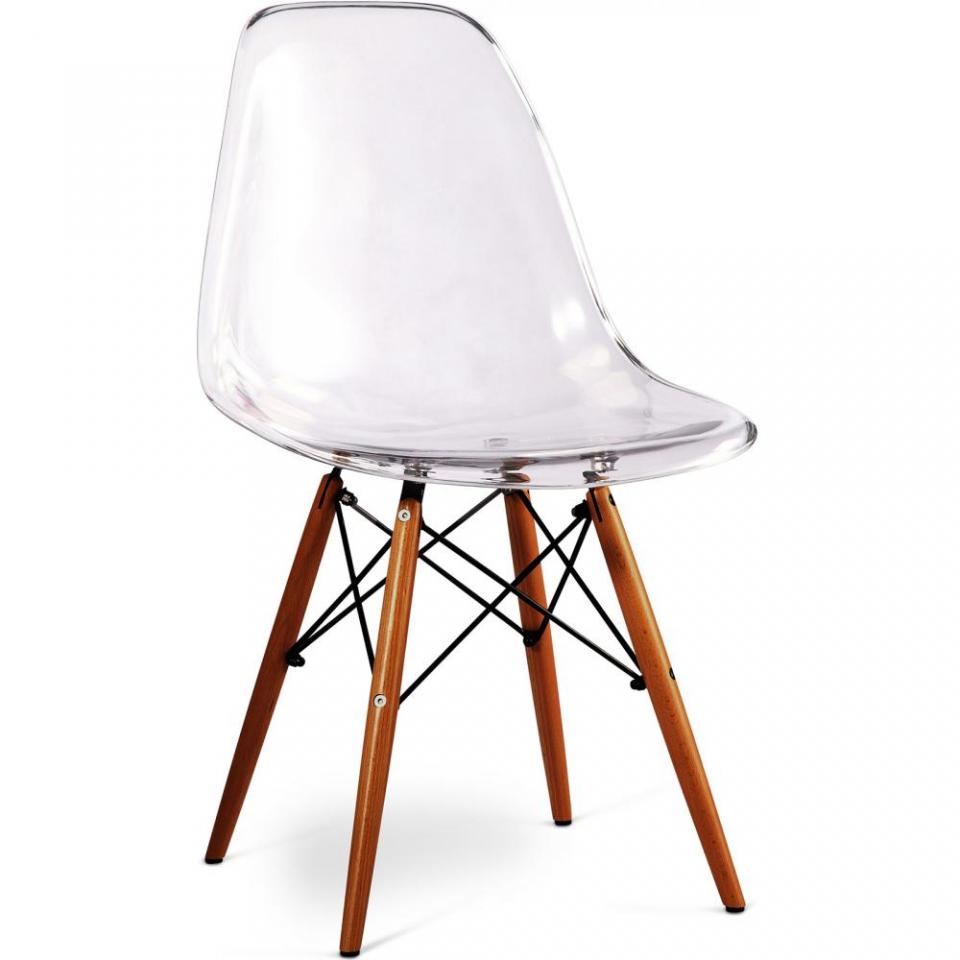Chaise Geneva Piètement foncé - Polycarbonate Tran