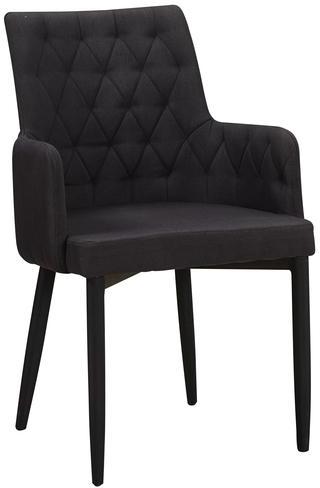 Chaise en tissus design capitonné avec accoudoirs