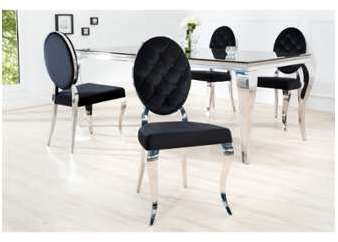 Chaise capitonné de design baroque en velours colo