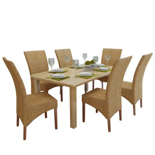 VidaXL Set de 6 chaises en rotin tressées main