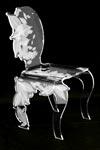 Chaise en méthacrilate feuilles style baroque Refl