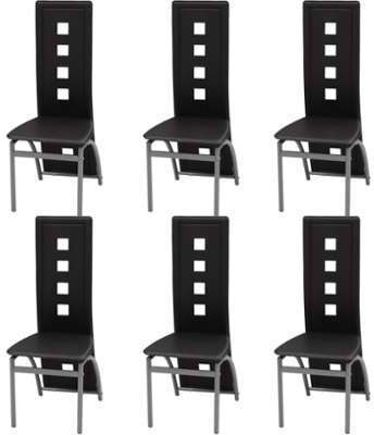 VidaXL Chaises de salle à manger 6 pcs Noir Cuir artificiel VidaXL Chaises de salle à