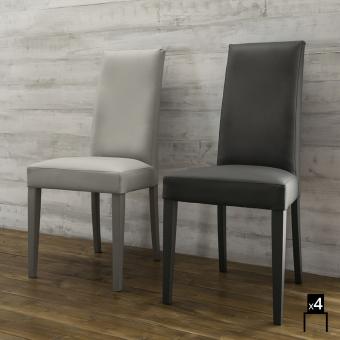 4 chaises de salle à manger avec dossier haut Line