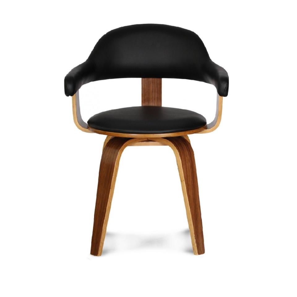 Chaise pivotante simili-cuir Walnut - Noir