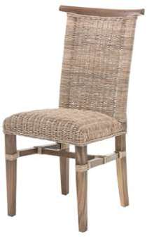 Chaise LOLA en rotin tressé avec coussin intégré -