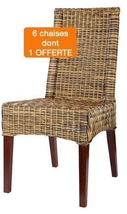 Lot de 6 chaises DESNA en osier Lot de 6 chaises DESNA en