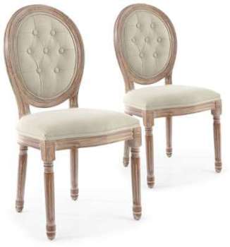 Lot de 2 chaises de style médaillon Louis XVI Bois