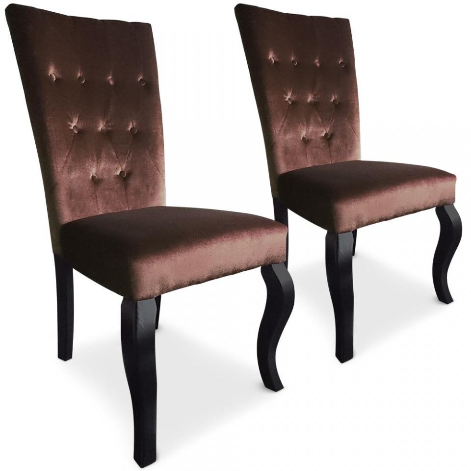 Lot de 2 chaises capitonnées Chaza velours