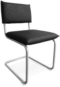 Chaise design SCHOOL en matière synthétique noir