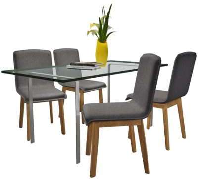 Ensemble de 4 chaises en chêne - gris foncé