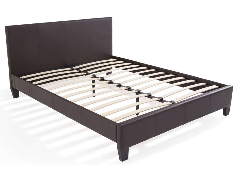 Lit adulte 140x190 cm BOOBA coloris chocolat Lit adulte 140x190 cm BOOBA