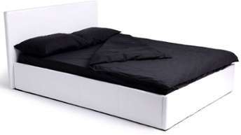 Lit coffre 140x190 cm SKON coloris blanc Lit coffre 140x190 cm SKON