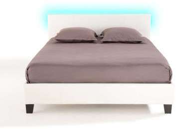 Lit adulte 140x190 cm avec led BLOOM LIGHT coloris Lit adulte 140x190 cm avec