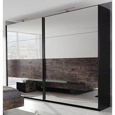Armoire-penderie 2 portes coulissantes avec miroir