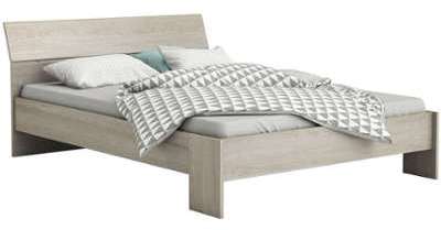 Lit adulte 140x190 cm PRICY 2 coloris chêne Shanon Lit adulte 140x190 cm PRICY