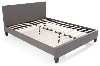 Lit adulte 140x190 cm BOOBA coloris gris Lit adulte 140x190 cm BOOBA