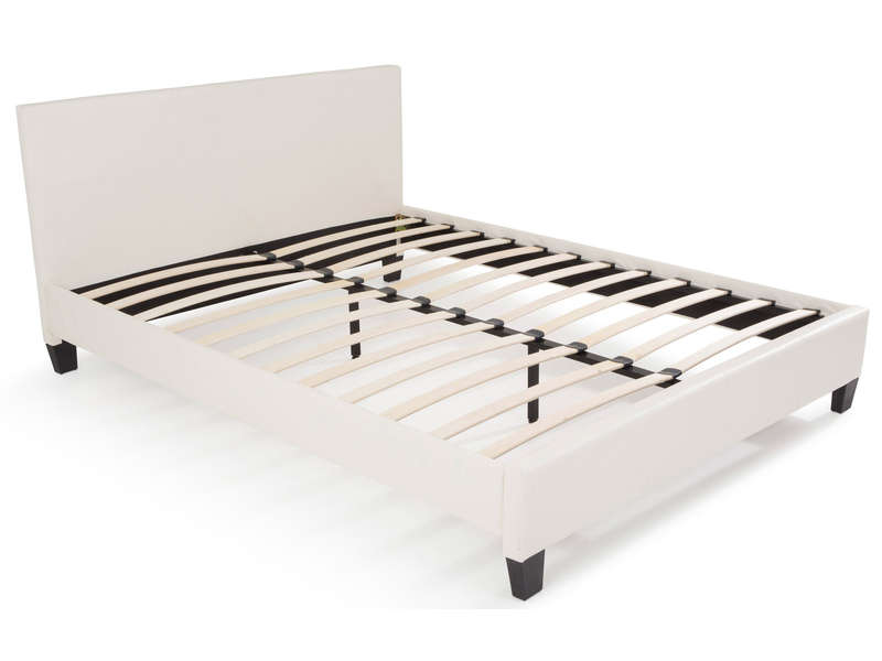 Lit adulte 160x200 cm BOOBA coloris blanc Lit adulte 160x200 cm BOOBA
